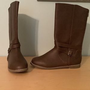 Girls, brown, tall boots size 3